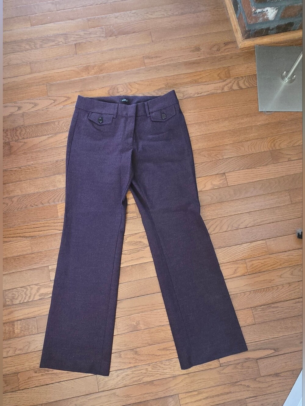Loft Marisa Trouser Pants Purple Tweed Sz 8